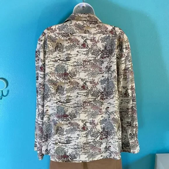 Chicos 3 Womens Vintage Size XL Button Front Long Sleeve Shirt 46" Bust - Picture 16 of 16